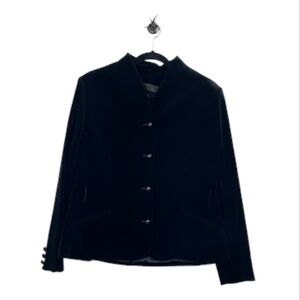 Devon Velvet Vintage Jacket 14 Black Old Money Neutral Minimalist Preppy Classic
